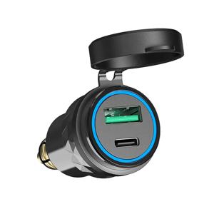 BMW Ducati Triumph 차량용 USB C 충전기 소켓, 강력한 고속 충전기, 30W PD 및 QC 3.0 담배 라이터 어댑터, Hella DIN 플러그, 48W