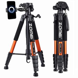 카메라 DSLR 캐논 니콘용 휴대용 삼각대, 360 도 파노라마 사진 휴대폰 스탠드, 187cm, 73.6 인치 높이 Zomei 알루미늄 합금