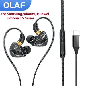 OLAF DAC C타입 이어폰 유선 헤드셋, USB C 게이머 헤드폰 케이블, 핸즈프리 C타입 이어버드, 아이폰 16, 15, 삼성 S23, 샤오미