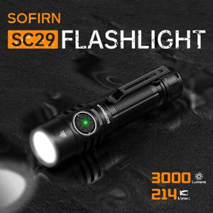 Sofirn SC29 XHP50B LED C타입 충전식 손전등, 휴대용 강력한 21700 토치, EDC 플래시 라이트, 캠핑용 IPX8, 3000Lm