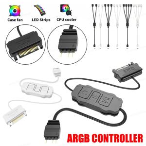 PC 선풍기 라이트 스트립용 익스텐션 케이블, ARGB 컨트롤러, ARGB 5V 3PIN to SATA 인터페이스, RGB 동기화 컨트롤러 케이블, 5V 3PIN