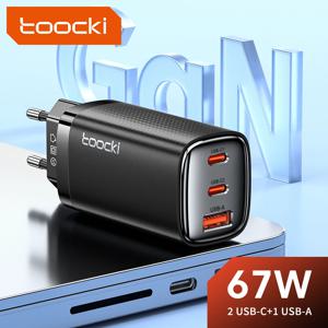 Toocki GaN 충전기, 고속 충전 3.0, 아이폰 15, 14, 13, 12, 삼성 S24, S23 용, 67W PD USB C 타입, PD3.0 휴대폰 충전기