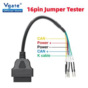 자동차 트럭용 점퍼 테스터 커넥터, OBD OBD2 암 K 라인 캔 라인, 범용 진단 케이블 K + CAN OBD2 케이블, 16 핀