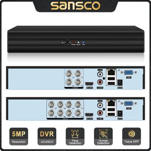 SANSCO 하이브리드 디지털 비디오 녹음기 홈 보안 시스템, CCTV DVR, 5MP, 5 인 1, AHD CVI TVI CVBS IP 카메라, Onvif, H.265, 4CH, 8CH