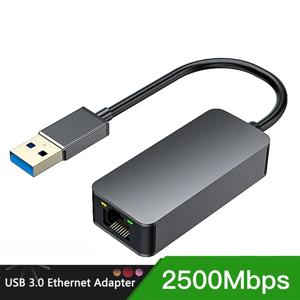 USB C타입 이더넷에서 RJ45 2.5G USB 3.0 유선 어댑터 변환기, LAN 네트워크 허브, 윈도우 7, 8/10 MAC용, PC 노트북용, 2500Mbps