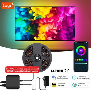 스마트 앰비언트 조명 TV 백라이트, 4K HDMI 2.0 싱크박스 LED 스트립 조명 키트, PC 화면, Tuya LED 테이프, 알렉사, 구글 홈용