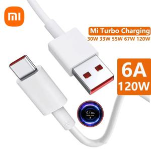 샤오미 오리지널 USB C 타입 초고속 충전 케이블, 샤오미 미 13 12 프로 리얼미 POCO 12 터보 고속 충전 데이터 케이블, 6A 120W