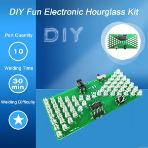 전자 모래 시계 DIY 키트, 재미있는 전기 생산 키트, LED 램프, 이중 레이어 PCB 보드, 84*40mm, 5V