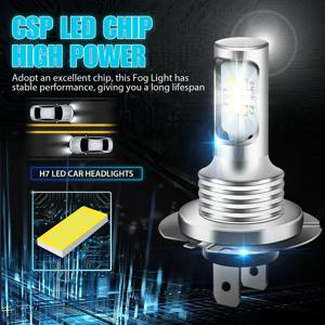 슈퍼 브라이트 CSP LED 헤드라이트 안개등 DRL 전구 키트 하이 로우 빔 화이트, H7 H4 LED 자동차 H1 H8 H9 H11 9005 9006 HB4 H10, 2 개