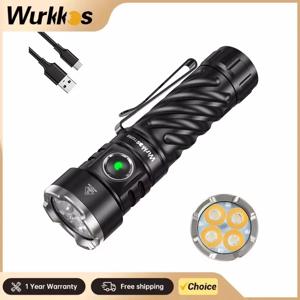 Wurkkos 충전식 21700 LED 강력한 손전등, TS26S, 519A, 최대 3100LM, IPX8, 자석 테일, 3A 역방향 충전, 하이킹용