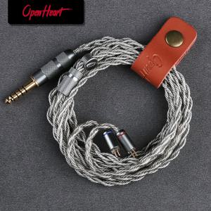 OPENHEART 고순도 무산소 구리 실버 도금 밸런스 케이블, 4 코어, 3.5mm, 2.5mm, 4.4mm, MMCX, 0.78, 2 핀 IEM 이어폰 케이블