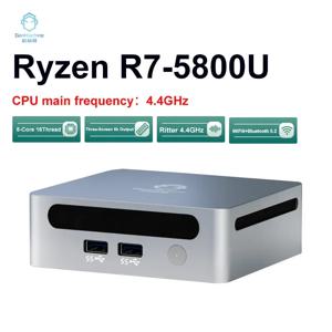 GenMachine 데스크탑 게임용 컴퓨터, AMD Ryzen 7 5800U, 윈도우 11 프로 미니 PC, DDR4 16 GB, 32GB, 256 GB, 512GB SSD, WIFI6 RTL8852, BT5.2, 신제품