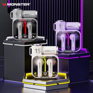 Choice Monster XKT15 블루투스 5.3 무선 게임용 헤드셋, HIFI 스테레오 음악 이어버드, 장거리 소음 차단 헤드폰