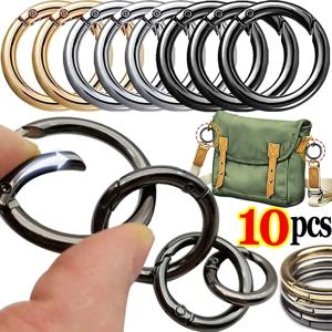 10 개/몫 라운드 금속 O 링 스프링 걸쇠 개방형 Carabiner 키 체인 클립 DIY 쥬얼리 만들기 및 가방 액세서리에 이상적