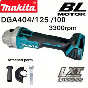 Makita 브러시리스 리튬 전기 앵글 연마기, 충전식 절단기, 고출력 연마기, DGA404, 18V, 125mm, 100mm