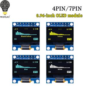 OLED 디스플레이 모듈, 아두이노용 IIC I2C 통신, 4 핀, 7 핀, 0.96 인치, 화이트, 블루, 옐로우, 블루, 0.96 인치, 128x64, 0.96 인치