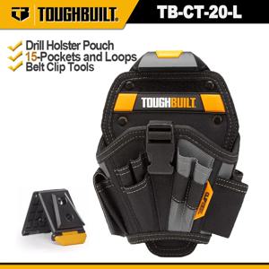 ToughBuilt TB-CT-20-L 드릴 홀스터, 비트 파우치가 있는 임팩트 드라이버 홀스터, 공구 벨트용 헤비 듀티 임팩트 홀스터, 12 H x 8.5 W