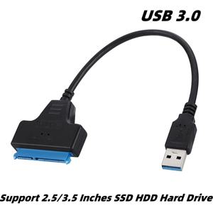 SATA 3-USB 3.0 어댑터 케이블, 전원 포트 지지대, 2.5 인치, 3.5 인치 SSD HDD 하드 드라이브, 6Gbps 고속 데이터