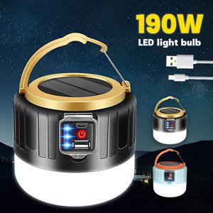 태양열 LED 캠핑 조명, 보조배터리 LED 캠핑 랜턴, 방수 야외 텐트 조명, USB 충전식 텐트 램프 손전등