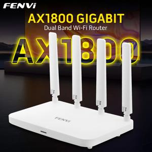 FENVI 듀얼 밴드 와이파이 6 AX1800 무선 라우터, 2.4G 및 5GHz 기가비트 랜 라우터, MU-MIMO 4 고이득 안테나, 와이파이 신호 증폭기