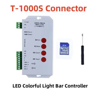 T1000S SD 카드 RGB LED 컨트롤러, 최대 2048 픽셀, DC5V ~ 24V, WS2812B, WS2811, WS2815, LPD6803, SK6812IC, LED 스트립 조명, LED 모듈, 신제품