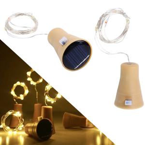 솔라 LED 10LED 15LED 20LED, 코르크 와인 병, 스토퍼 구리 화환 와이어, 페어리 스트링 조명, 야외 파티 장식, 1m, 1.5m, 2m