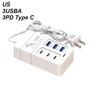 USB 출력 PD 타입 C 슈퍼 충전 고속 벽 충전기, USB 어댑터, 휴대폰, EU US 플러그, USB 타입 C 충전기, 35W, 6 개