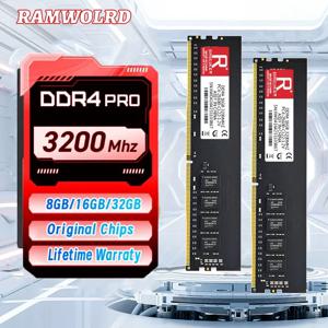 RAMWORLD DDR4 데스크탑 메모리 램, PC4 CL16, 17, 19/22, 1.2V DIMM 메모리, 컴퓨터 RAM, 16GB, 8GB, 4GB, 2133MHz, 2400MHz, 2666MHz, 3200MHz