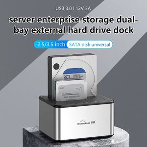 Blueendless 듀얼 베이 HDD 박스 도킹 스테이션 SSD 케이스, 오프라인 복제 SATA-USB 3.0 어댑터 복제기, 2.5 3.5 SSD/HDD 디스크용