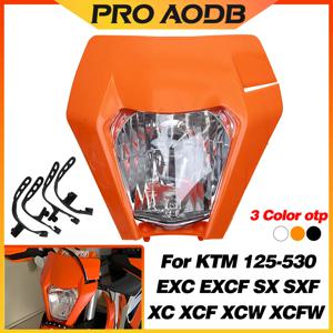 오토바이 Supermoto 범용 헤드램프 헤드라이트 라이트 램프, KTM EXC EXC-F SX-F SX XC XC-W XC-F XCF-W 125-530 더트 피트 바이크용