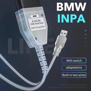 INPA BMW K + DCAN 스위치 OBD2 USB 진단 인터페이스, BMW 시리즈 K + CAN K 라인 자동차 커넥터 코드 진단 도구