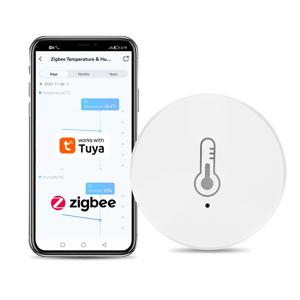 Tuya ZigBee 미니 온도 습도 센서, 스마트 홈 원격 모니터, 게이트웨이 알렉사 구글 홈 음성 앱 제어와 함께 작동