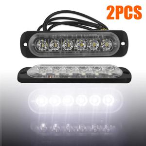 안개등 LED 작업등 투광 조명 오프로드 자동차 외부 조명, 흰색 6 SMD LED 표시등, 테일 리어 램프, 12V-24V, 2 개