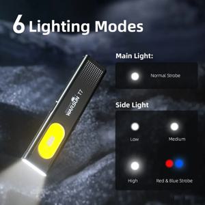 다기능 LED 키체인 손전등, USB-C 충전식 조명, 내구성 미니 자동차 수리 모자 클립 작업 조명, 800Lm