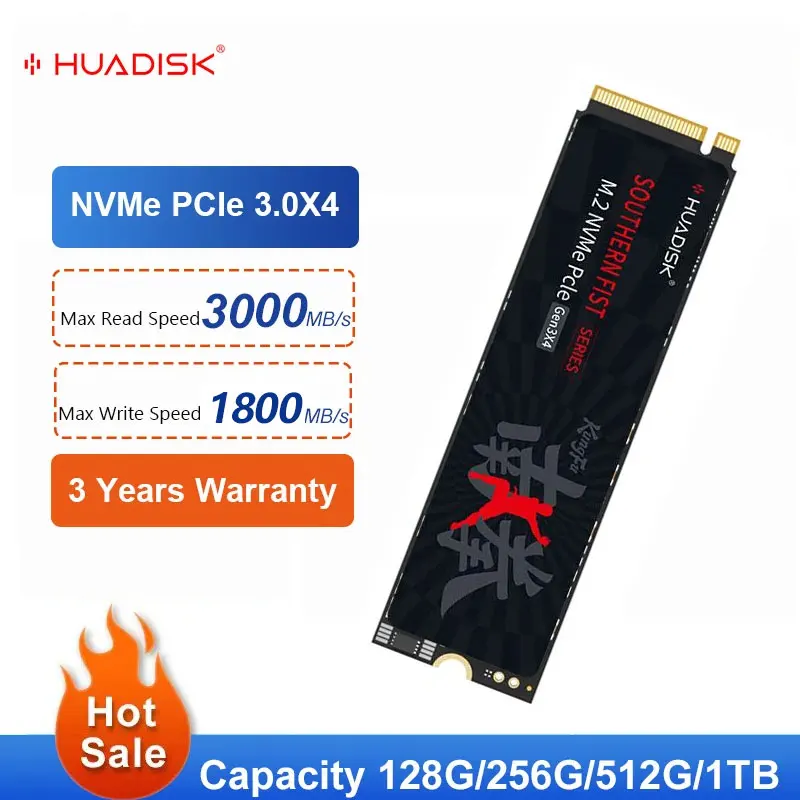 HUADISK 노트북 노트북용 내장 하드 드라이브, HDD 2280 SSD, NVMe M2 SSD, 1TB, 512GB, 256GB, 128GB, PCI-e 3.0X4