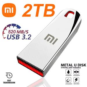 샤오미 초고속 전송 메탈 플래시 드라이브, 휴대용 USB 드라이브, 방수 메모리, USB 플래시 디스크, 2TB, USB3.2, 1TB