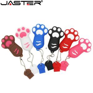 JASTER 만화 고양이 발톱 USB 플래시 드라이브 64GB 귀여운 펜 드라이브 32GB 16GB, 크리에이티브 선물 미니 실리카 젤 USB 스틱 어린이 선물