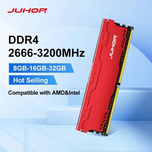 JUHOR 메모리 램, DDR4, 8G, 16G, 32G, 2666, 3200MHz, Udimm, Dimm, 데스크탑 메모리