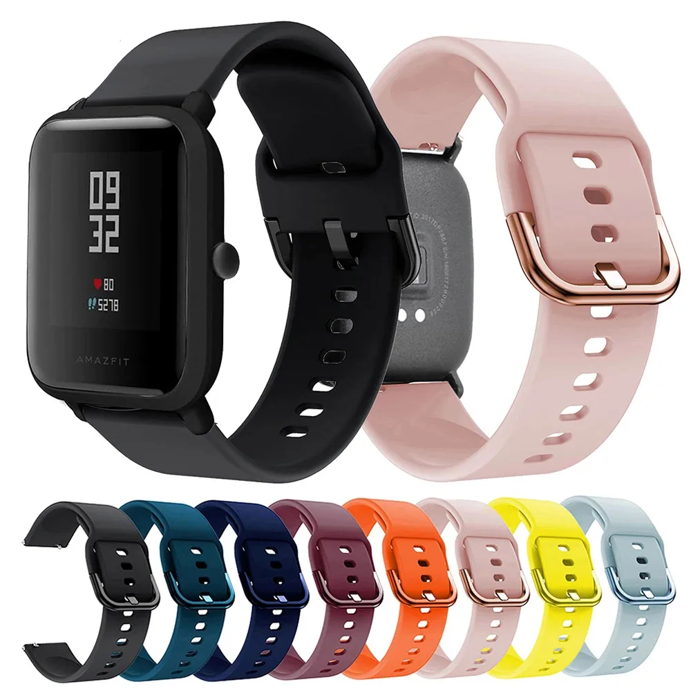 샤오미 Huami Amazfit Bip Lite Bip U/S 팝 스마트 워치 밴드, Huami Amazfit GTS 4 3 2 용 실리콘 스트랩, 20mm