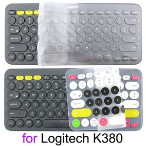 로지텍 K380 용 K380 키보드 커버, 무선 실리콘 프로텍터 스킨 케이스 필름 TPU 쉘 영어 한국어 클리어 블랙