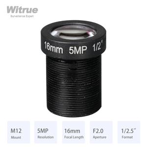 Witrue HD 5MP M12 마운트 렌즈, 감시 보안 CCTV 카메라용 조리개 F2.0 포맷, 1/2 인치, 8mm, 12mm, 16mm