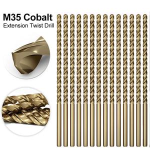 매우 긴 M35 코발트 트위스트 드릴 비트, 금속 목재 스테인레스 스틸 딥 홀 드릴링 도구, 2.5mm-10mm, 300mm