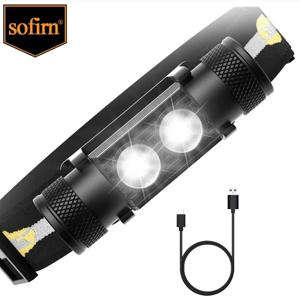 USB 충전식 야외 전술 작업 램프, 18650 헤드 램프, 듀얼 SST40 LED, 1200lm, H25S