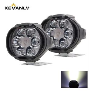 KEVANLY 작업 조명, 방수 슈퍼 브라이트, 보조 스쿠터, 범용 12V LED 바, 6 LED 오토바이 헤드라이트, 스포트 라이트, 2 개