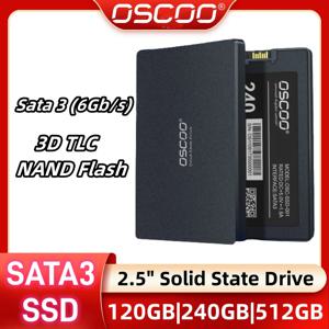 OSCOO 내부 데스크탑 노트북용 SSD, SATA3 2.5 인치 하드 디스크, 120GB, 240GB, 512GB, 3D TLC NAND 플래시 내장 SSD