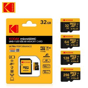 KODAK 오리지널 128GB 플래시 카드, 미니 마이크로 TF 카드, 메모리 카드, C10 SDXC U3 4K, 휴대폰 드론 카메라용, 256GB, 64GB, 32GB