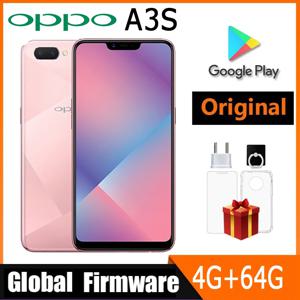 OPPO A3S 스마트폰 글로벌 펌웨어 6.2 인치 CPU, 퀄컴 스냅드래곤 450, 4230mAh 카메라, 13MP 안드로이드 8.1 중고 휴대폰