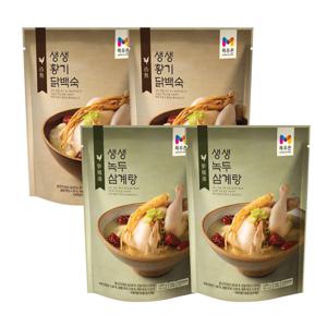 목우촌 생생 황기닭백숙 1kg 2개 + 녹두 삼계탕 1kg 2개