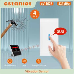 Staniot 스마트 무선 문짝 창문 진동 센서, 유리 파손 도난 SOS 경보 감지기, 가정 안전 보호, 4 개