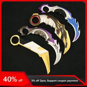 발로란트 게임 주변기기 무기 모델, Karambit Uncut 발리송 장난감 검, 코스프레 금속 선물, 소년 컬렉션 장식, 16cm